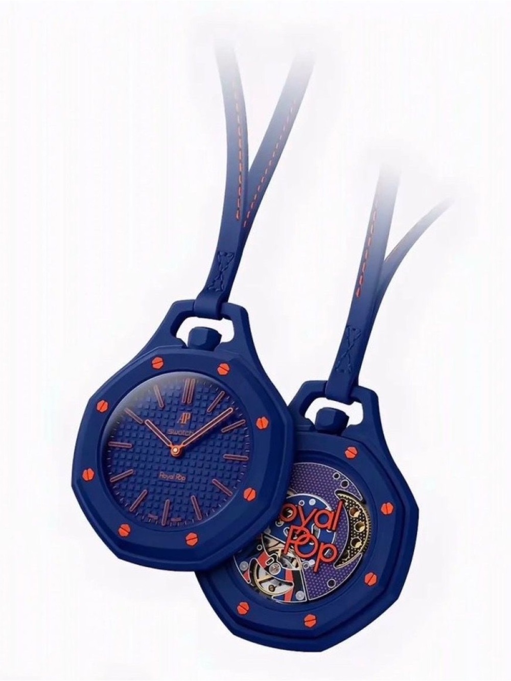 Audemars Piguet Blue and Orange Royal Oak Pocket Watch Pendant